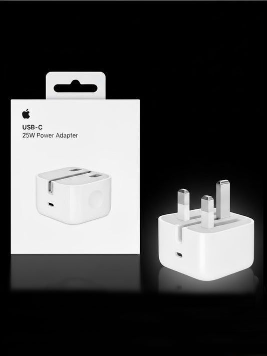 25W USB-C Wall Charger (3-Pin UK Plug) | High-Speed Power Adapter
