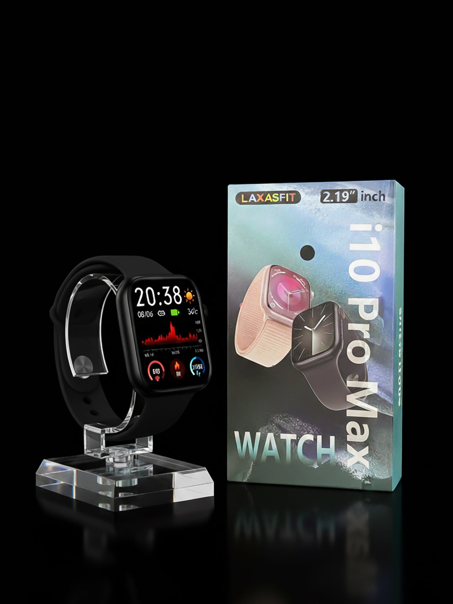 i 10 Pro Max Watch Black Dial